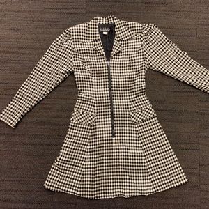 Vintage Nicole Miller houndstooth zippered dress